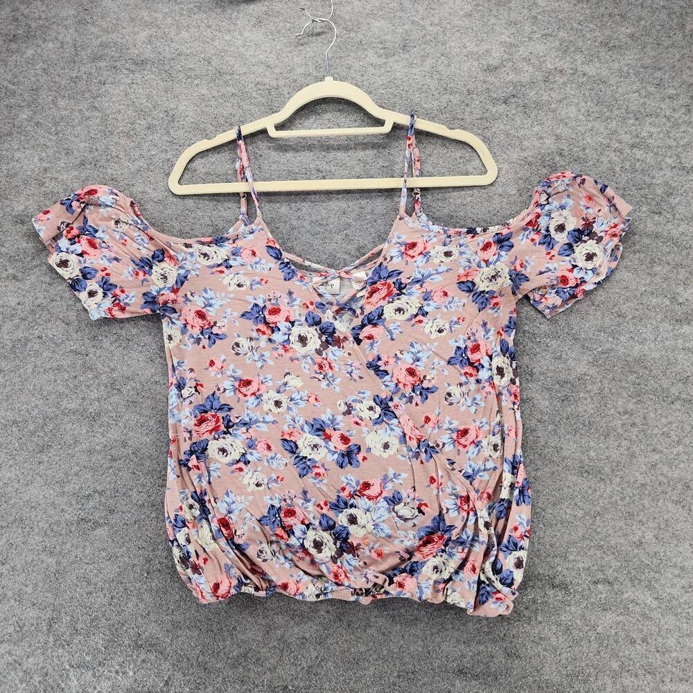 Daytrip Shirt Womens Medium Cold Shoulder Pink Floral